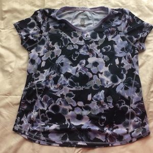 St. John’s Bay Purple Floral Quick-Dri Tee -Large